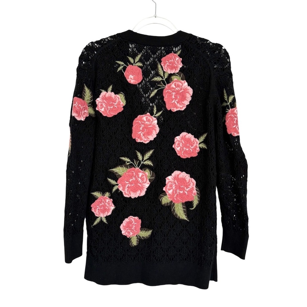 Alice + Olivia Bradford Embroidered Grandpa Floral Cardigan XS - Picture 9 of 11